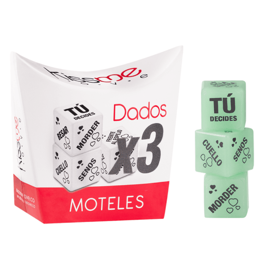 Dados motel kiss me luminosos x 3