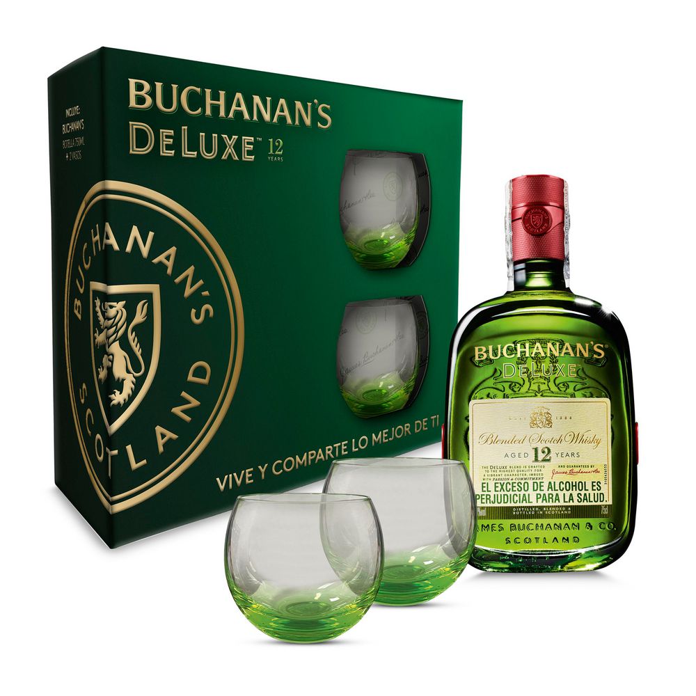 Whisky BUCHANAN S deluxe + vasos obsequio 12 años (1  UNIDAD) img #4