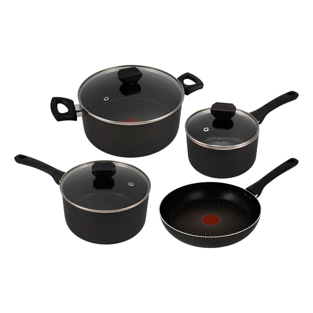 Bateria 7 Piezas IMUSA Aluminio Antiadherente Hard Titanium 7 Negro