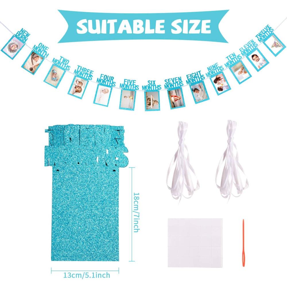 Guirnalda De Banderinespara Fotografías Mensuales Azul img #2