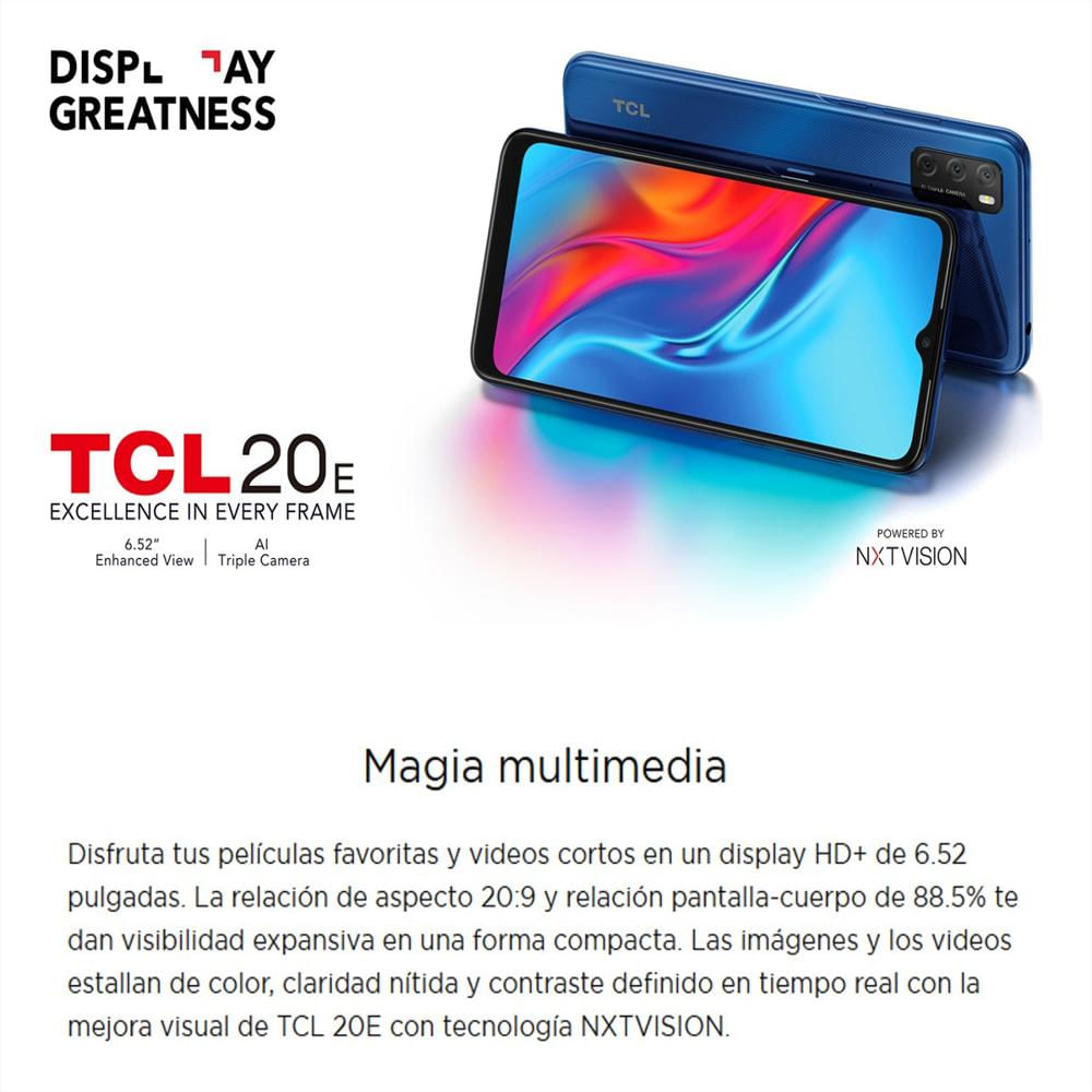 Celular Tcl 20E Octa Core 128Gb 4Gb 652 Ips 4000Mah Blue img #2