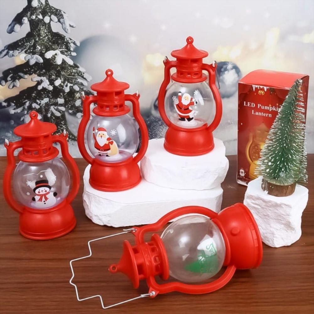 Faroles Navideños, Luz Led En Forma De Vela De Pila Rojo