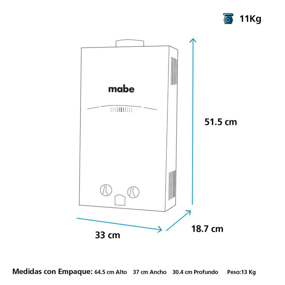 Calentador a gas 10 tf MABE CMD10TFBC img #5