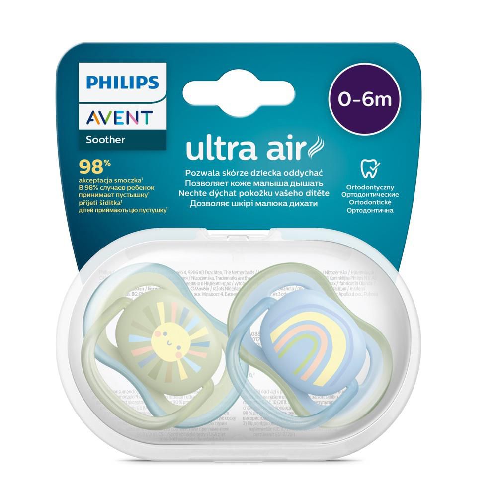 Chupo Entretencion Ultra Air 06M Sol/Arcoiris Azu AVENT SCF085/58 img #1