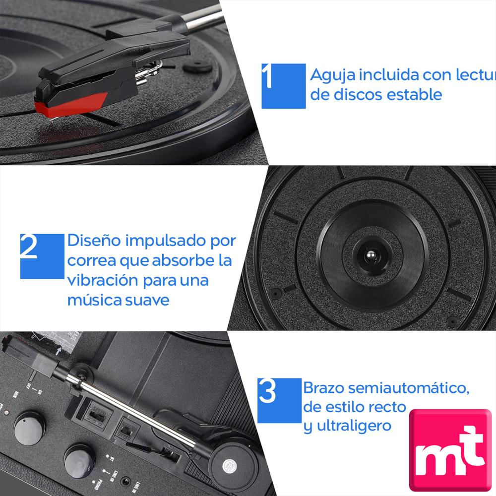 Tocadiscos Reproduce Y Graba Vinilos Lp Con Altavoces img #5