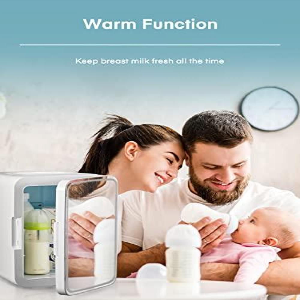 Mini Nevera Fohere 10 Litros Color Blanco Portátil Con Espejo Para img #5