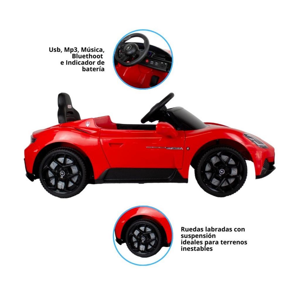 Carro Montable Electrico Para Niños Maserati Rojo 12V PRINSEL img #3
