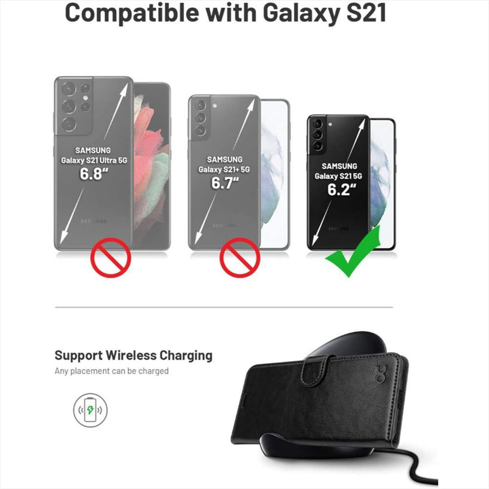 Funda Cartera Compatible Con Galaxy S21 5G Rosa img #2