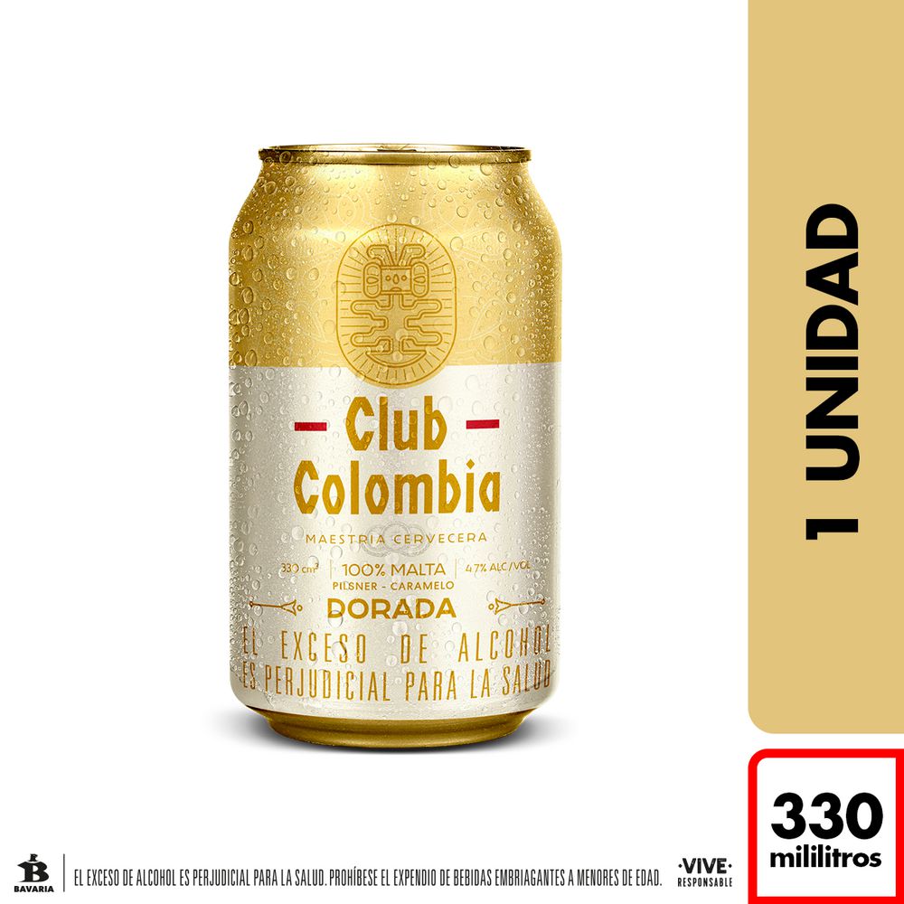 Cerveza CLUB COLOMBIA dorada lata (330 ml)