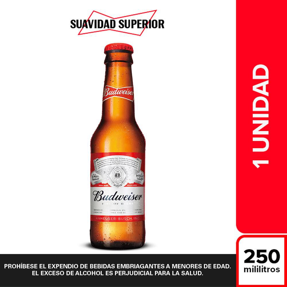 Cerveza BUDWEISER botella (250 ml)