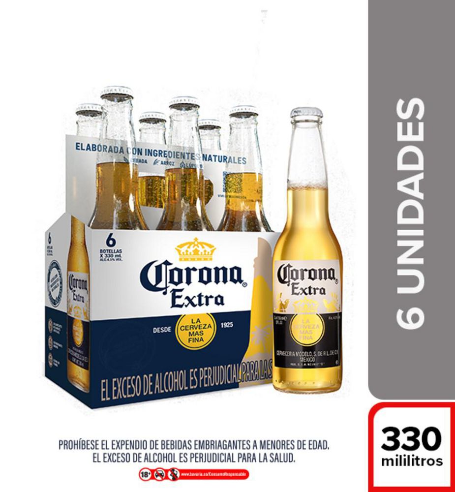 Cerveza CORONA botella x6und (1980 ml)