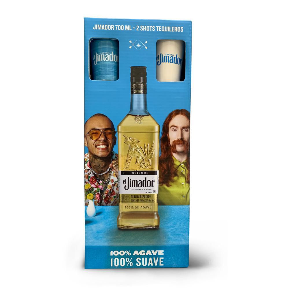 Tequila JIMADOR 100% agave + 2 copas regalo (700 ml)