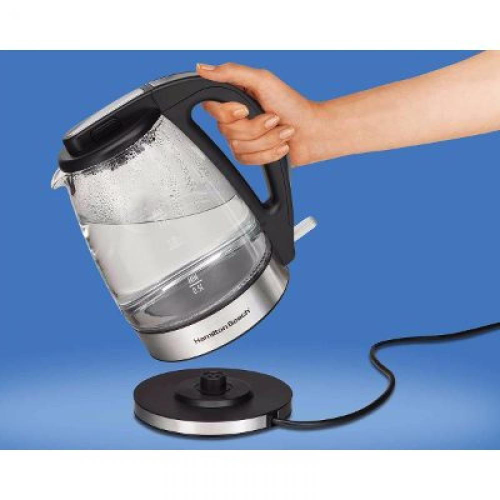 Tetera Hervidor De Agua En Vidrio Electrica Hamilton Beach
