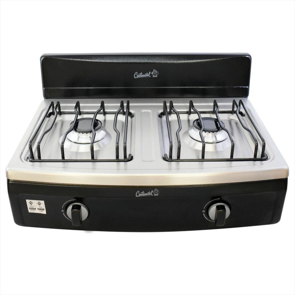 Fogon Estufa Gas Natural Continental Acero Inox 2 Puestos