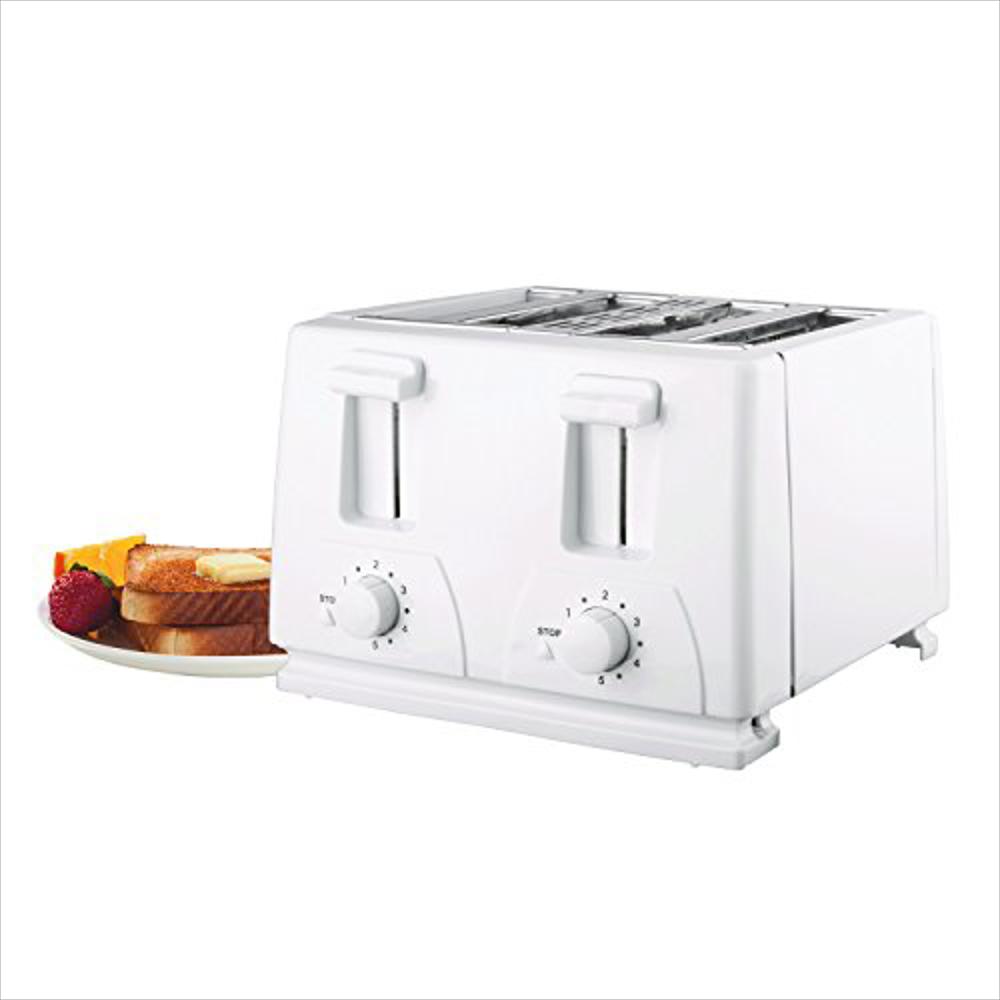Tostadora De 4 Rebanadas Brentwood De Plástico 6 Ajustes De Dorado Bandeja Para Migas Fácil De Limpiar Color img #2