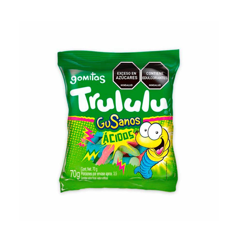 GOMAS GUSANOS ACIDOS 70GR TRULULU (70 gr)