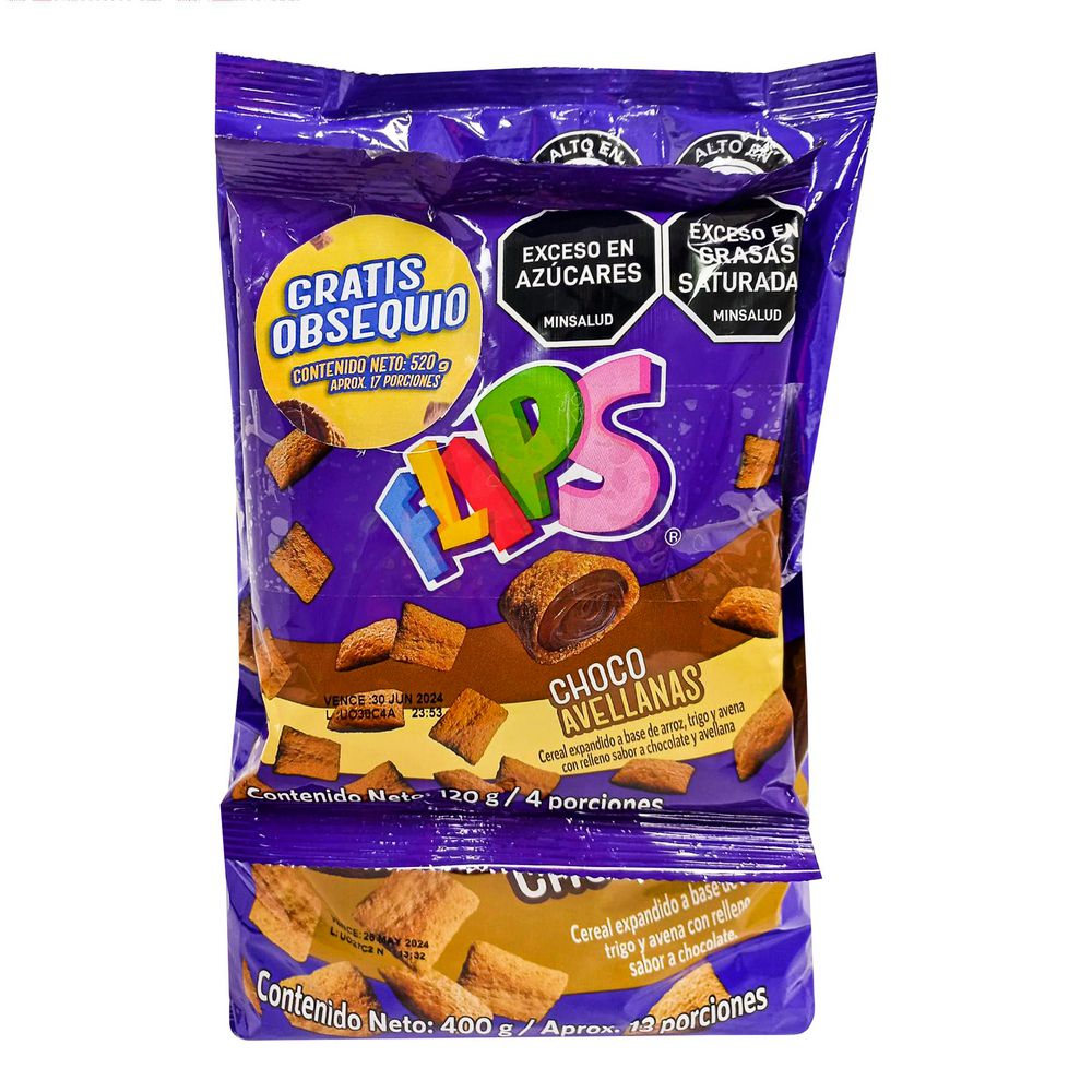 Oferta cereal FLIPS RELLENO CHOCOLATE CHOCO AVELLA (400 gr) img #1