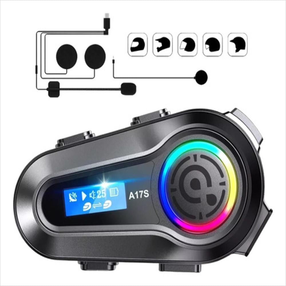 Intercomunicador Moto Q08 Luz Rgb 1Km Bluetooth Música