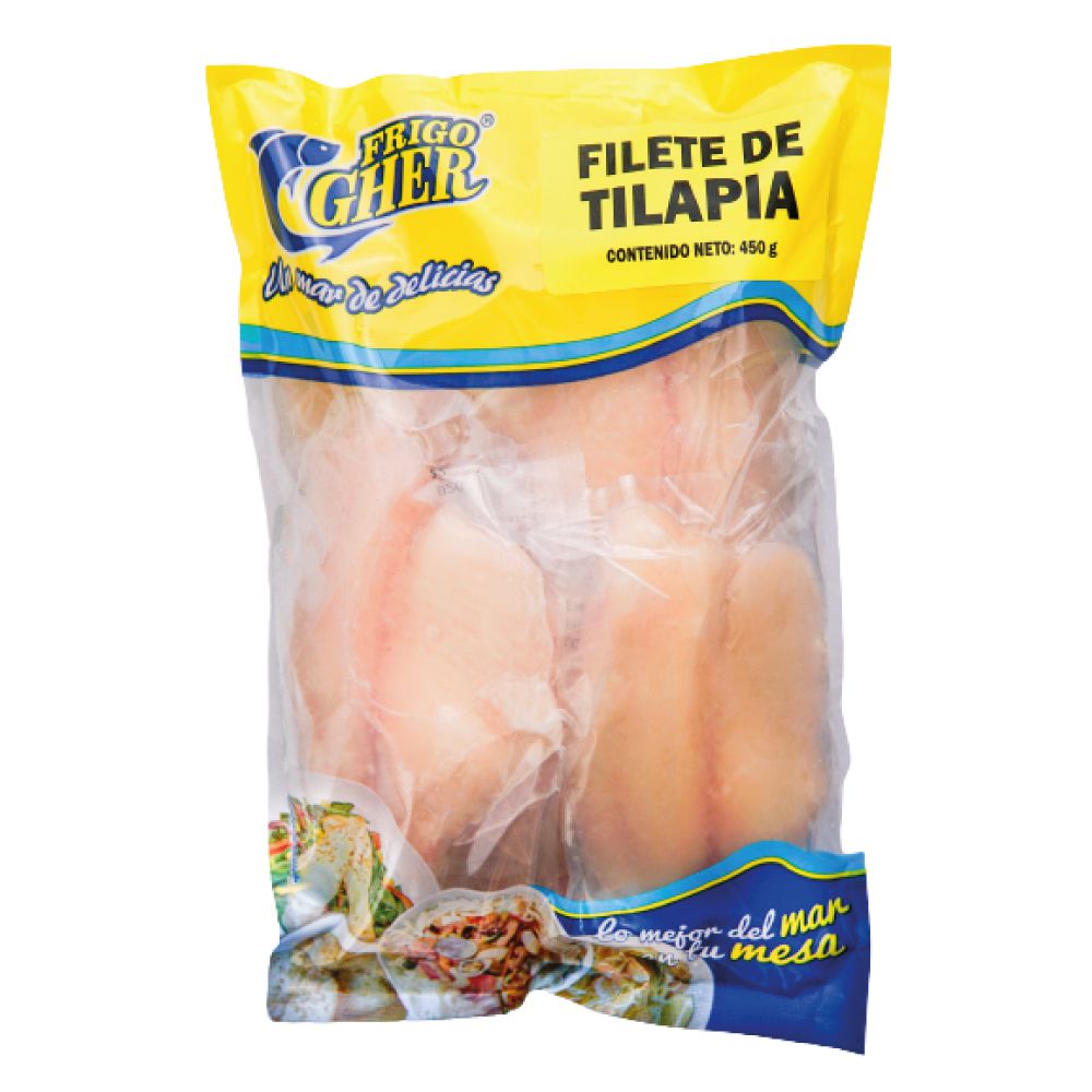 Filete de tilapia o mojarra FRIGOGHER congelado (450 gr)