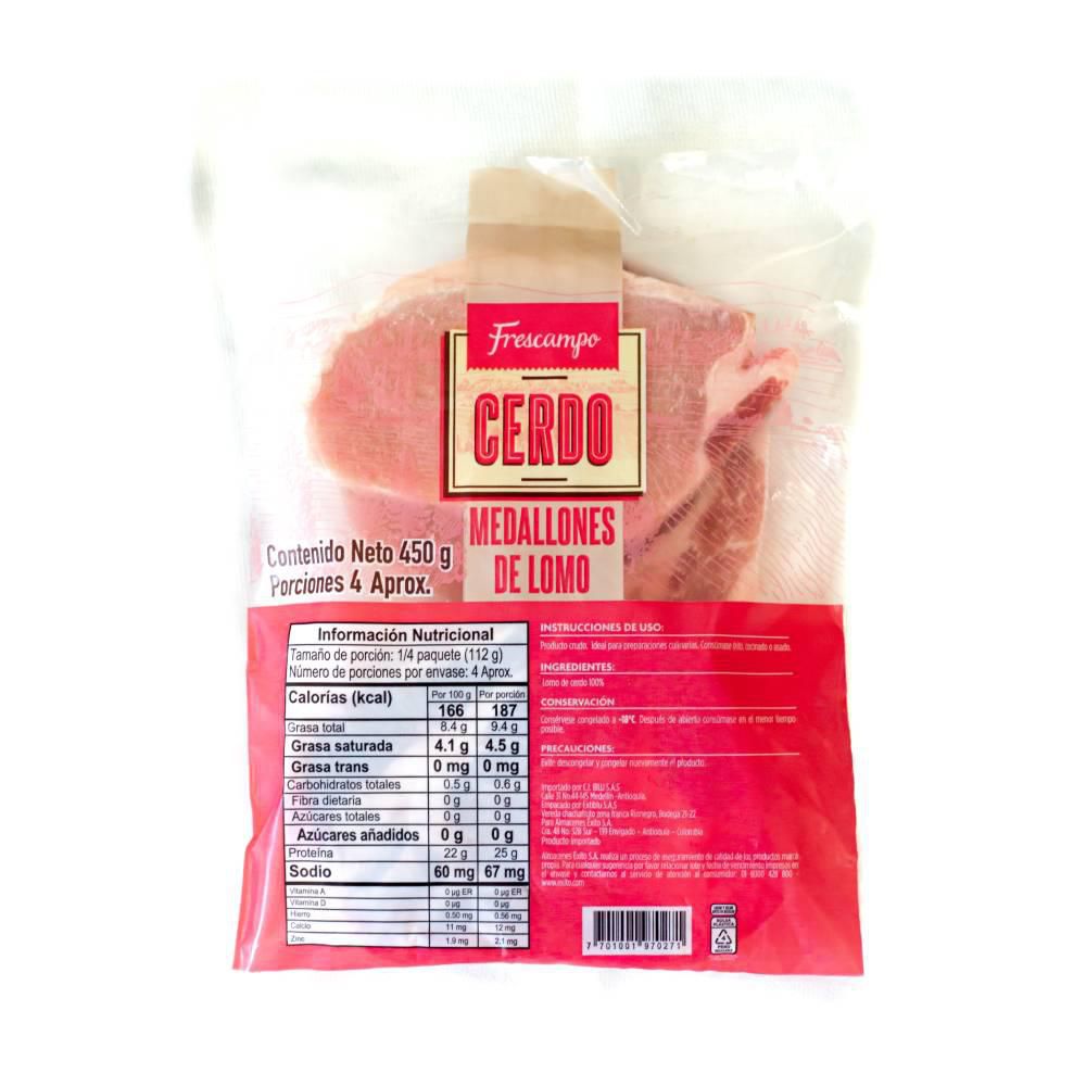 Medalllones de lomo de cerdo FRESCAMPO fresco (450 gr)