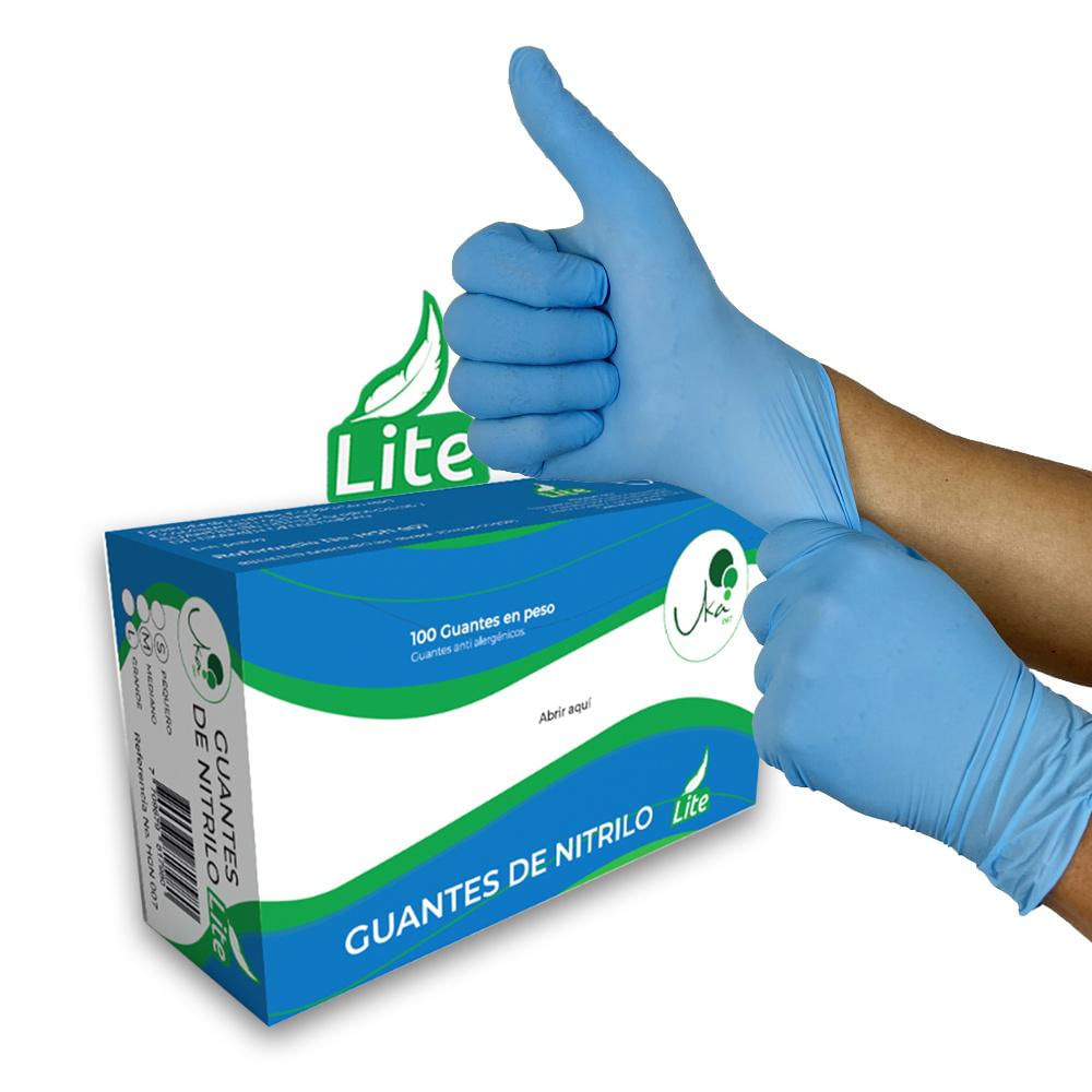Guantes De Nitrilo Lite Azul L X100u Ukaint