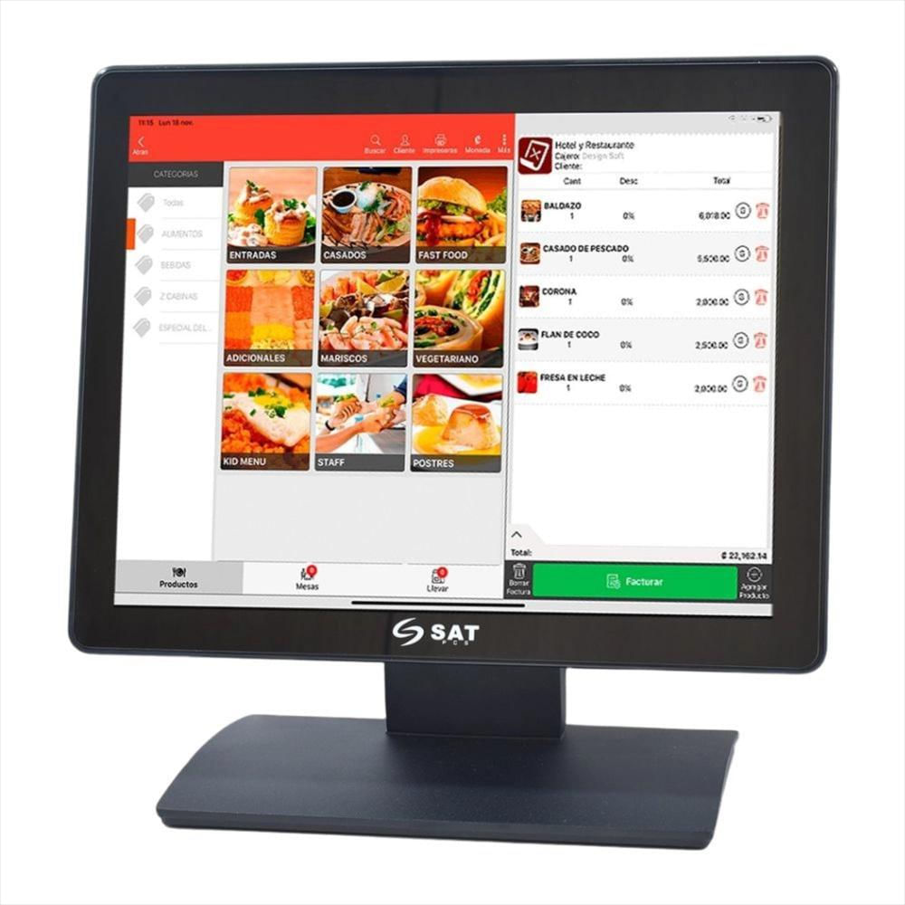 Monitor Tactil 15 Plagadas Touch Sat 1054Fph Capacitivo Hdmi Vga