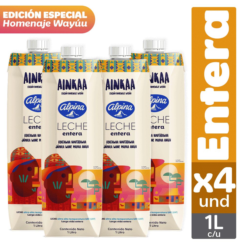Leche Entera ALPINA Caja x 4 Und 1000 ml cu (4000  ml) img #1