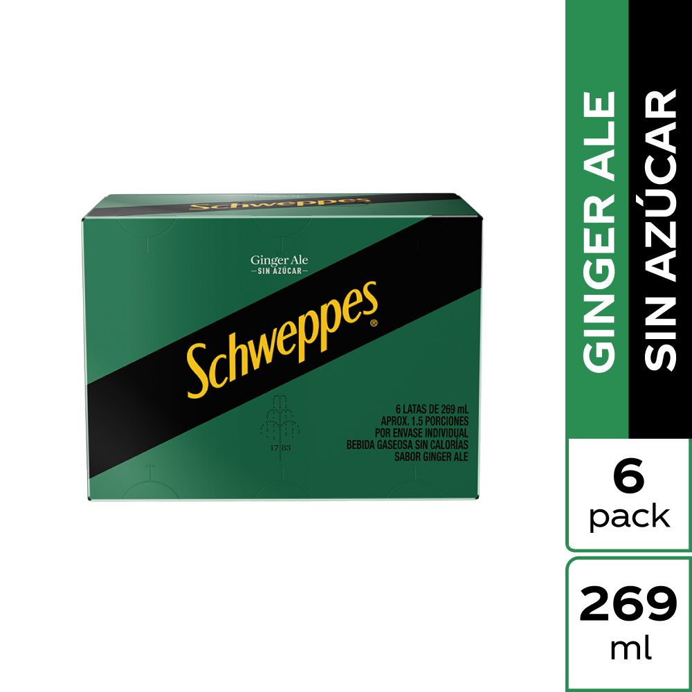 Gaseosa SCHWEPPES Ginger Ale lata sin calorias x 6und (1614  ml) img #1