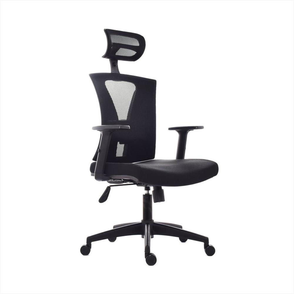 Silla Ergonómica Niza Con Cabecero Con Soporte Lumbar Negro
