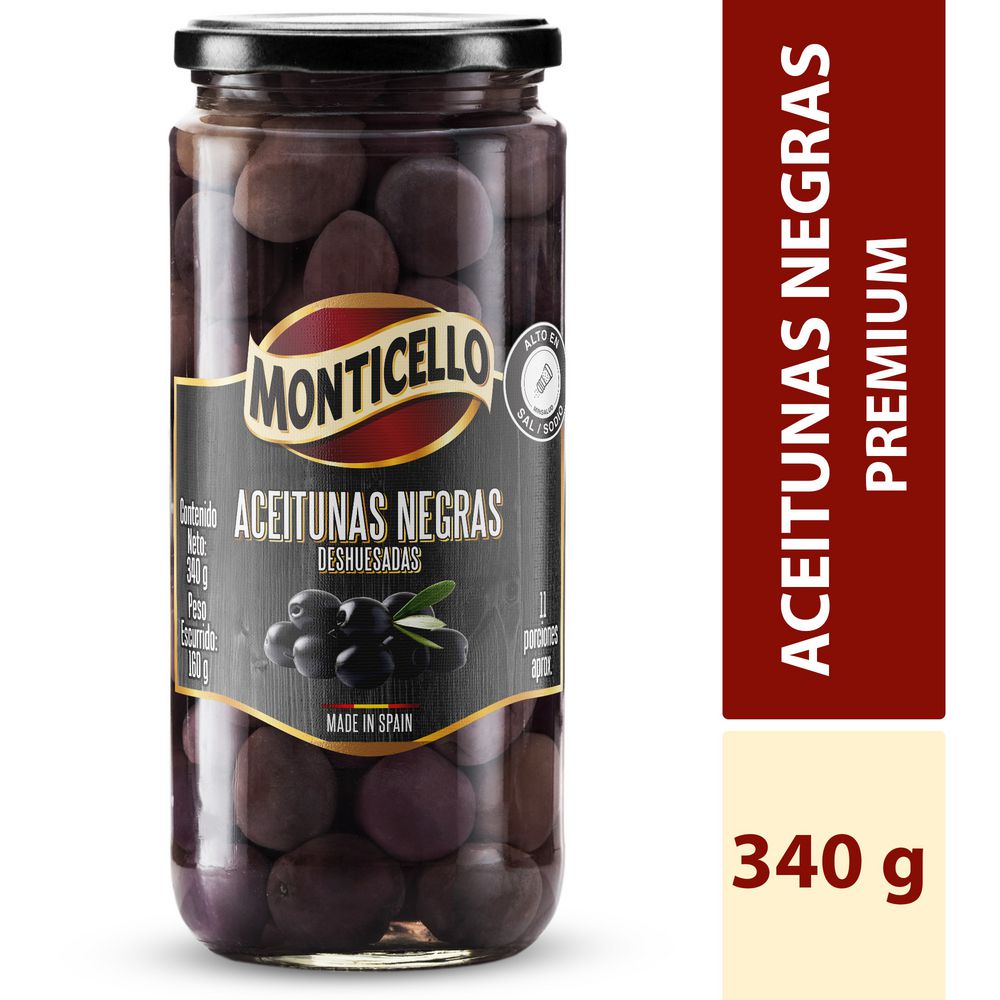 Aceitunas MONTICELLO negras (160 gr)
