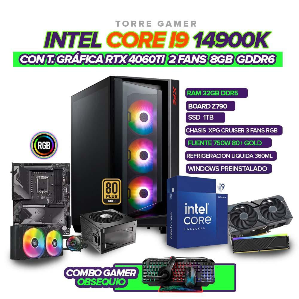 Pc Gamer Intel Core I9 14900K Rtx 4060Ti 8Gb Ram 32Gb Ssd 1Tb + Combo Gamer