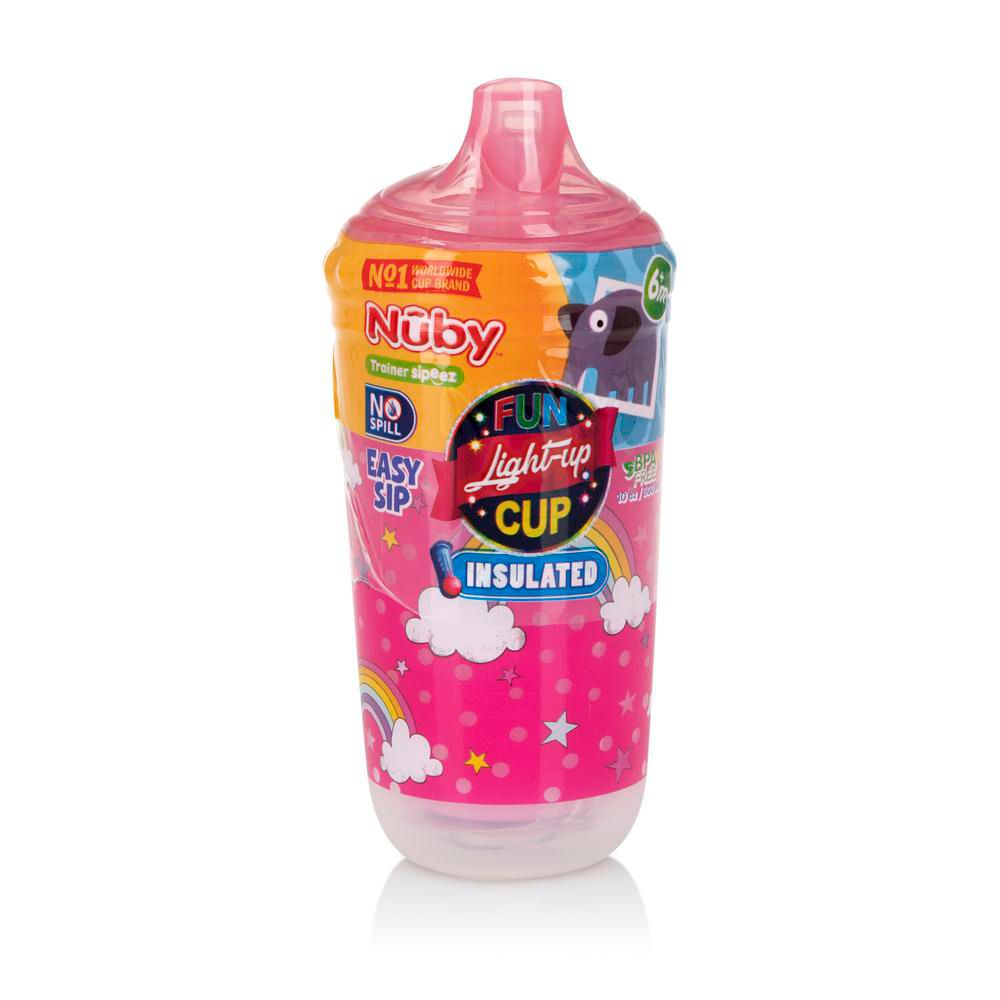 Vaso Iluminado Con Valvula Silicona 10Oz Arcoiri NUBY 10560ARCOIRIS img #1