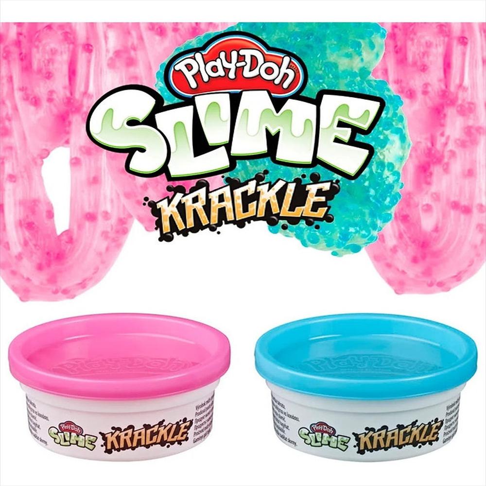 Masa Moldeable Play Doh Slime Krackle X2 Latas 99G Rosado/Azul img #3