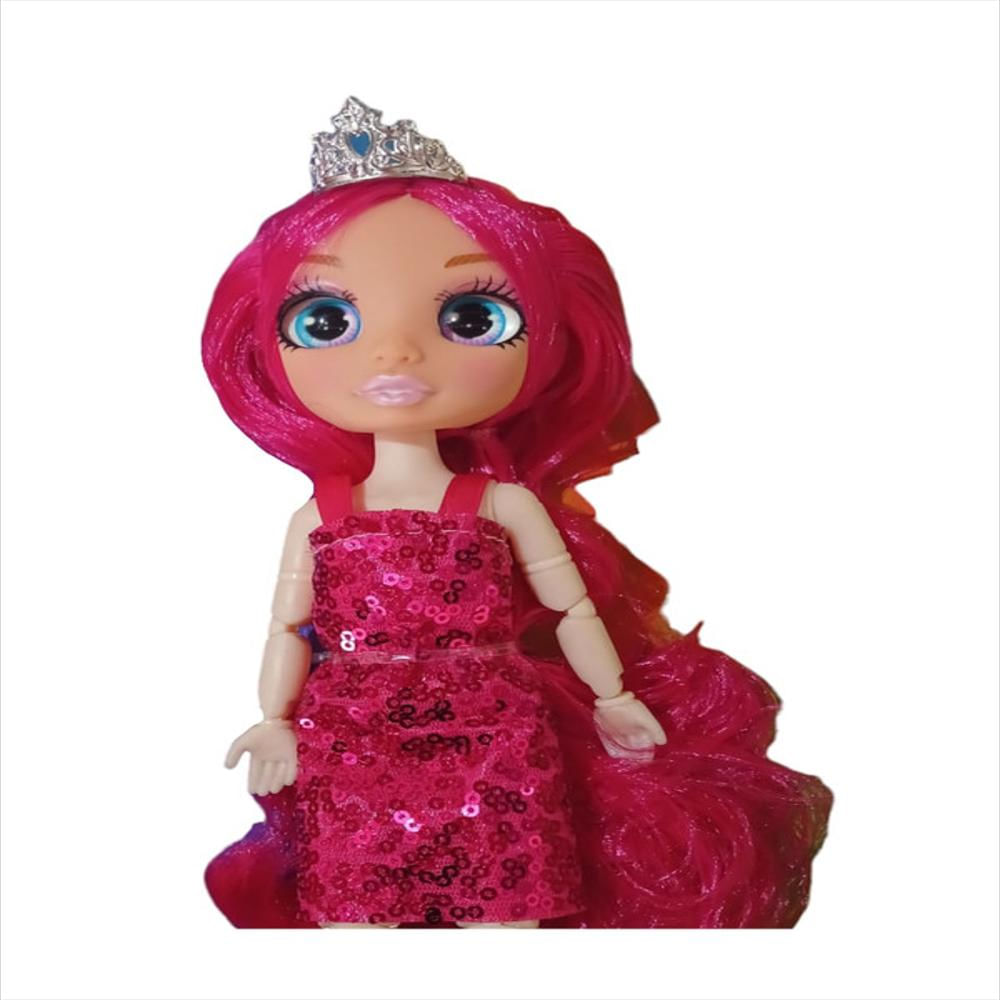 Muñeca Moda Rainbon Higo Vestido Fucsia
