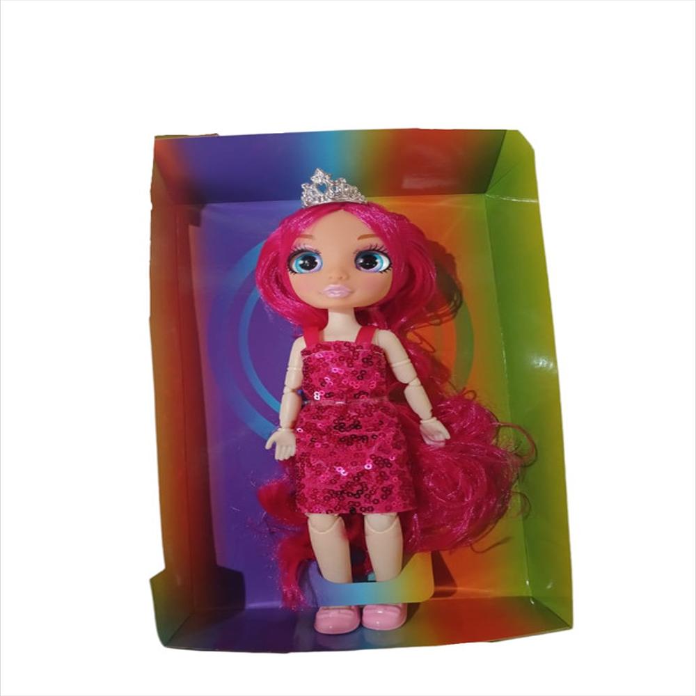 Muñeca Moda Rainbon Higo Vestido Fucsia img #2