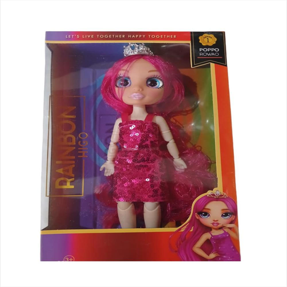 Muñeca Moda Rainbon Higo Vestido Fucsia img #3
