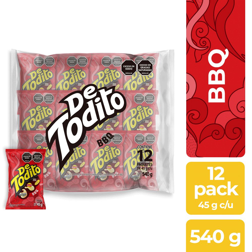 Pasabocas DETODITO BBQ x12und 45gr (540 gr)