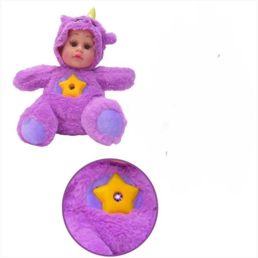 Muñeca Peluche Bebe Proyector De Estrellas Con Música Rosa img #3