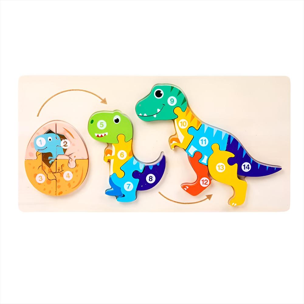 Rompecabezas Evolucion Dinosaurio 3D Juego Didactico Colores