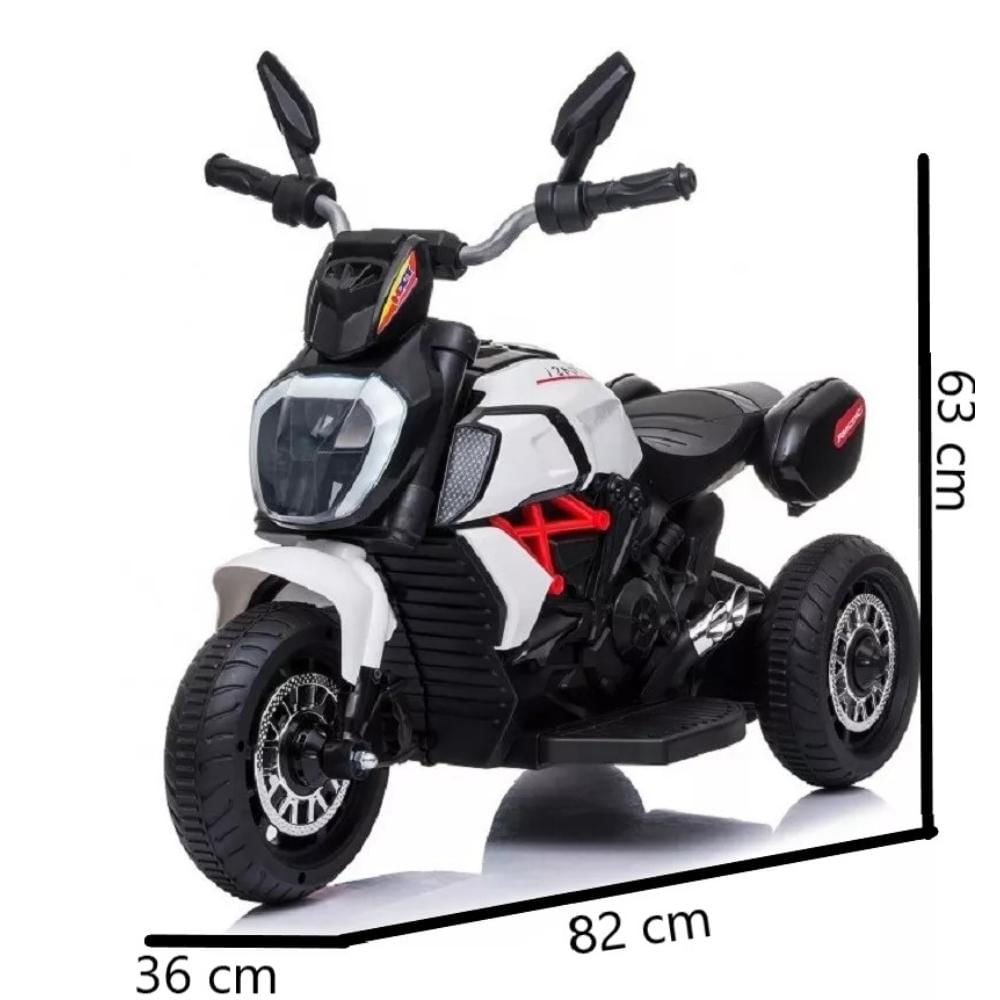 Moto Eléctrica De 3Ruedas Para Niños Y Niñas 6V Tipo Ducati Blanco img #3