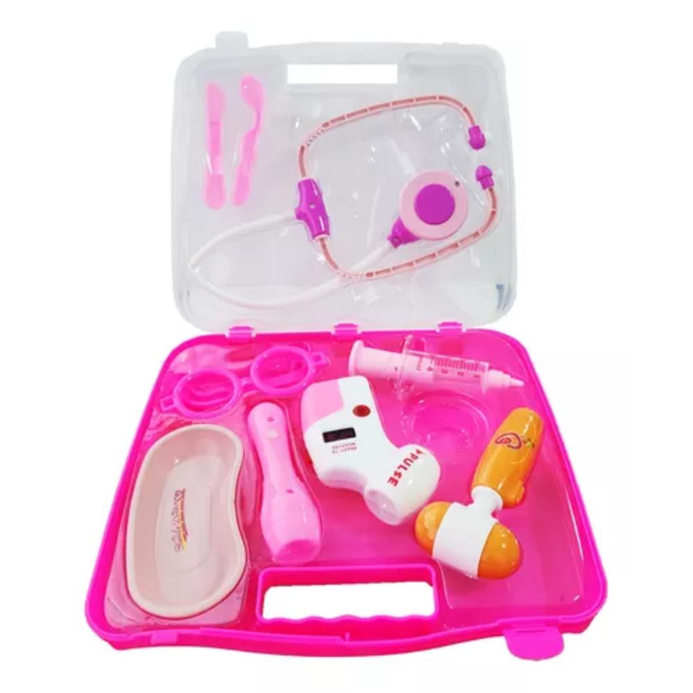 Set Kit Medico Doctora Doctor Maletín Juguete Niñas Y Niños. Color Fucsia