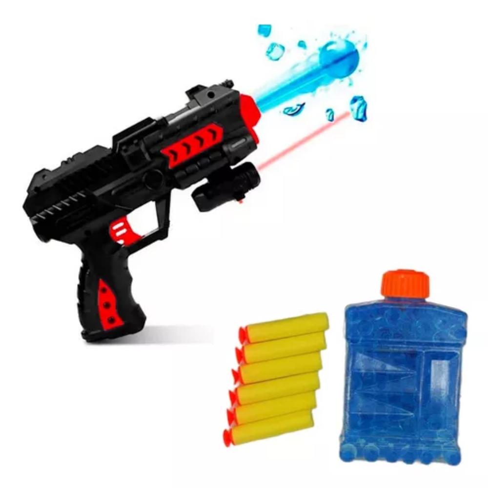 Pistola Lanza Dardos Laser Hidrogel Nerf Juguete Niños. Rojo