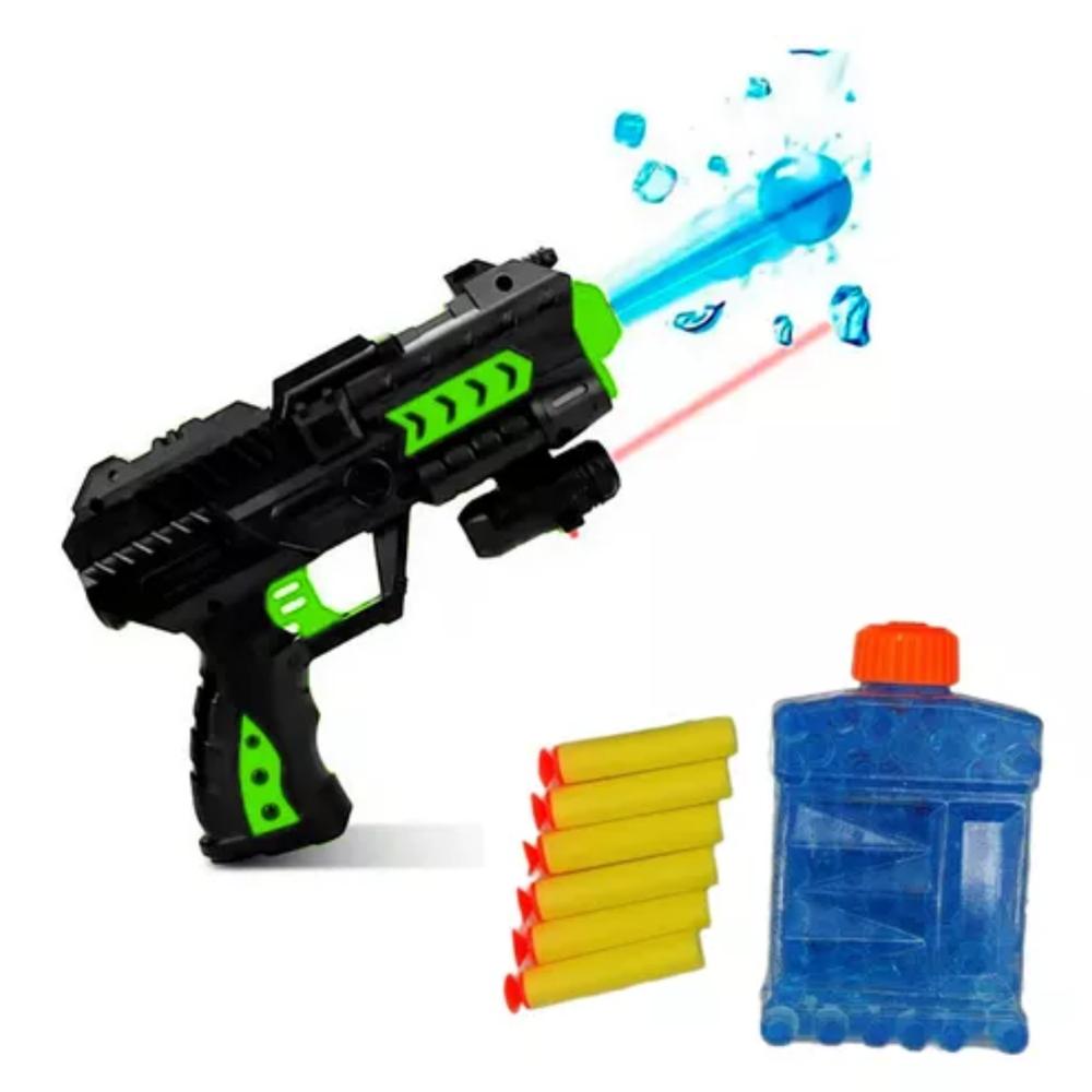 Pistola Lanza Dardos Laser Hidrogel Nerf Juguete Niños. Verde