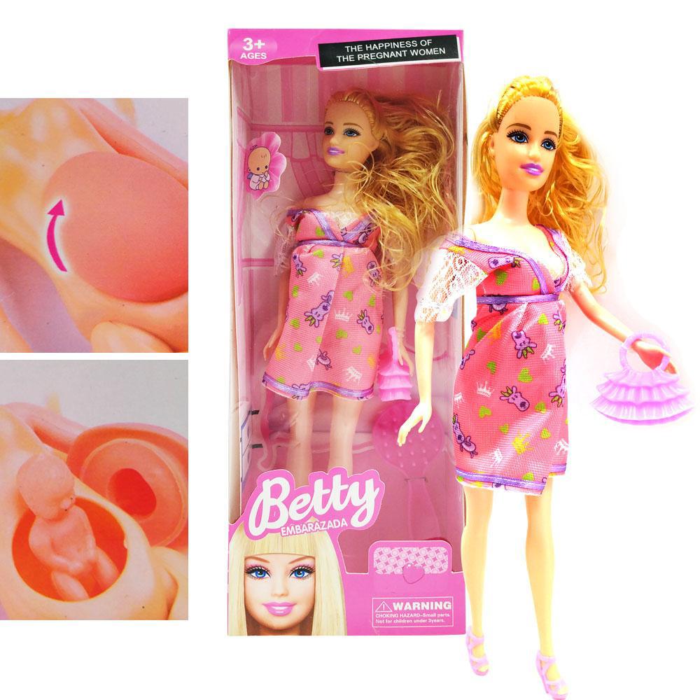 Muneca Juguete Tipo Barbie Betty Embarazada 3 Exito