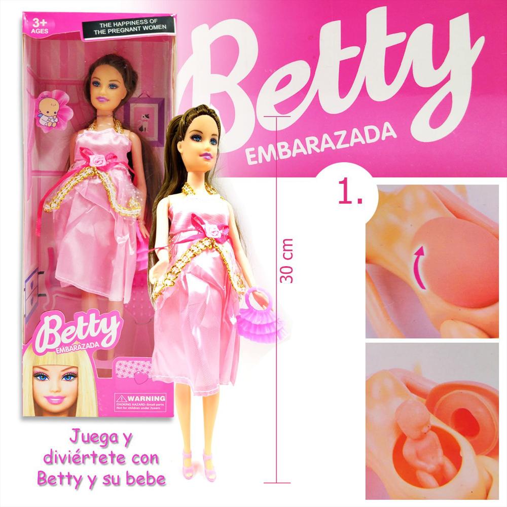 Muñeca Juguete Tipo Barbie Betty Embarazada 1 img #3