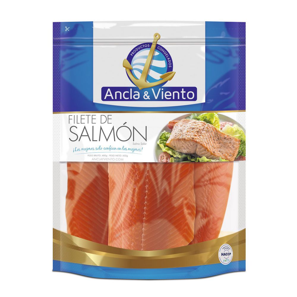 Filete de salmón ANCLA Y VIENTO refrigerado (450 gr)