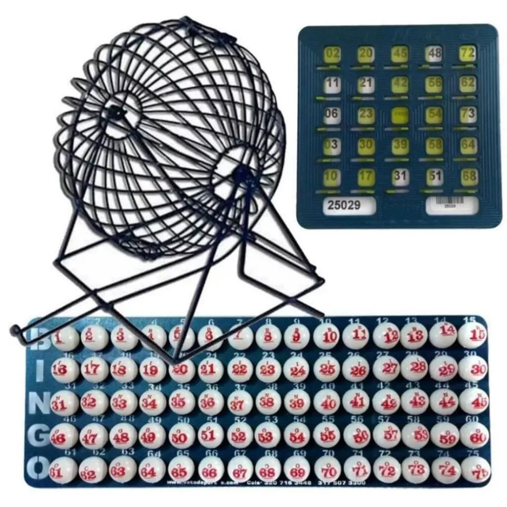 Juego De Bingo Grande Completo + 20 Tablas Plasticas
