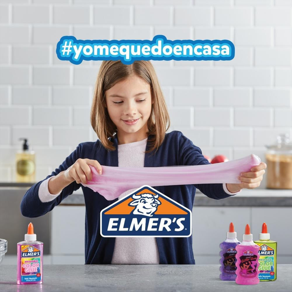 Pegamento Escarchado Pegante 177 Ml Para Hacer Slime Elmer's Azul img #5