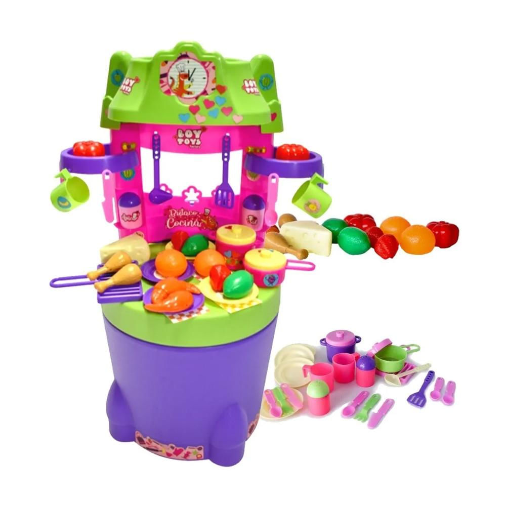Cocina Infantil Niñas Ollas Sartén Butaco Silla Modelo 2022