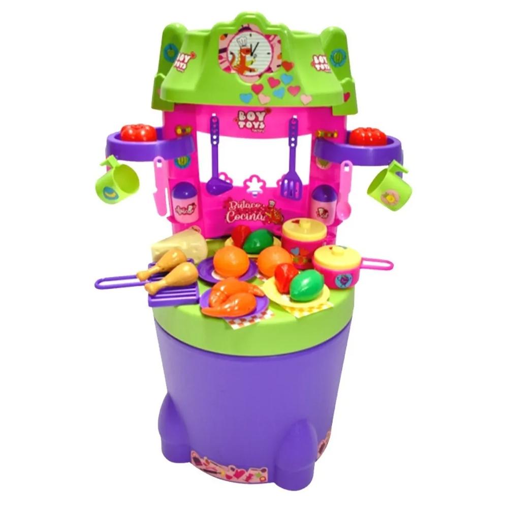 Cocina Infantil Niñas Ollas Sartén Butaco Silla Modelo 2022 img #2